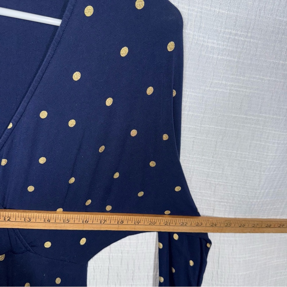 Boden Gemma Jersey Dress‎ size 4 blue and metallic polka dot - Picture 9 of 14